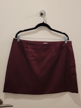 a new day Wine-Red Mini Skirt